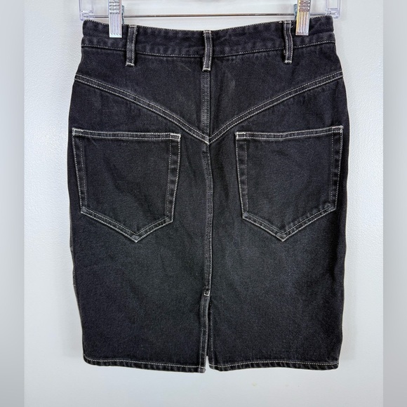 Isabel Marant Lorine Mini Pencil Denim Skirt Black Size 36 Goth Summer - Picture 2 of 6